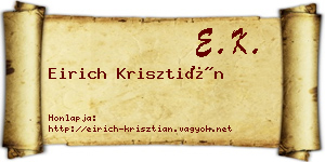 Eirich Krisztián névjegykártya